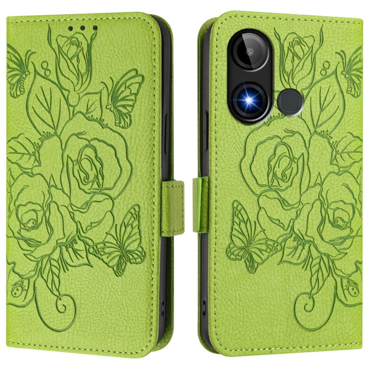 For BLU C9 Embossed Rose RFID Anti-theft Leather Phone Case