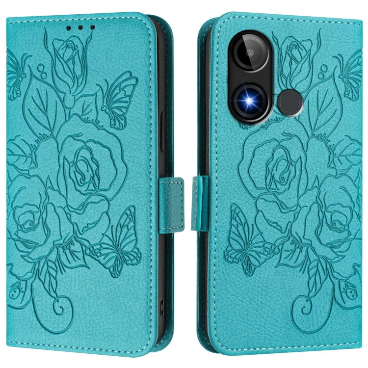 For BLU C9 Embossed Rose RFID Anti-theft Leather Phone Case