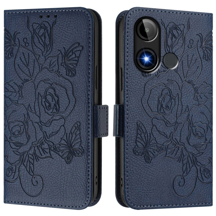 For BLU C9 Embossed Rose RFID Anti-theft Leather Phone Case