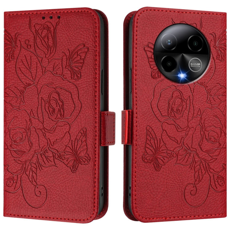 For BLU Bold K50 Embossed Rose RFID Anti-theft Leather Phone Case
