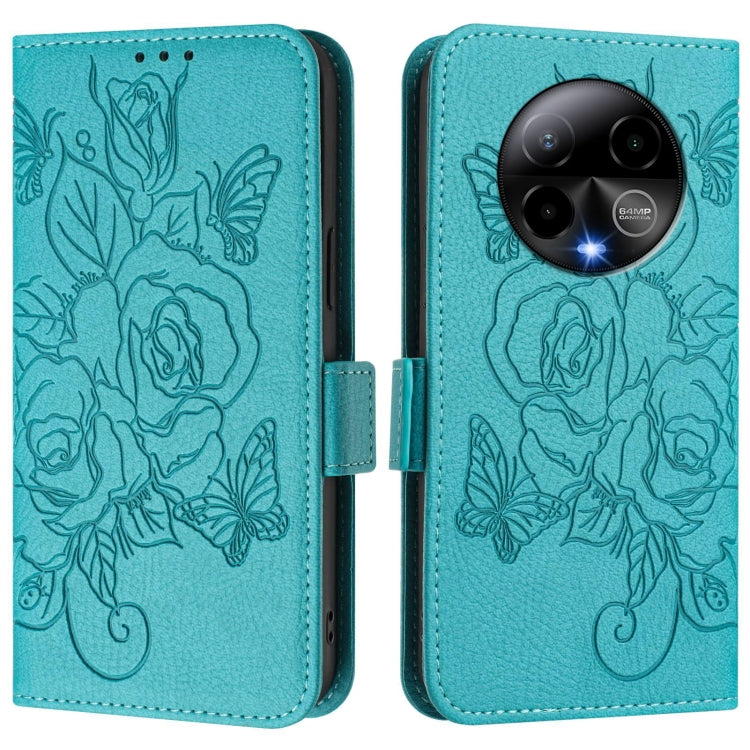 For BLU Bold K50 Embossed Rose RFID Anti-theft Leather Phone Case