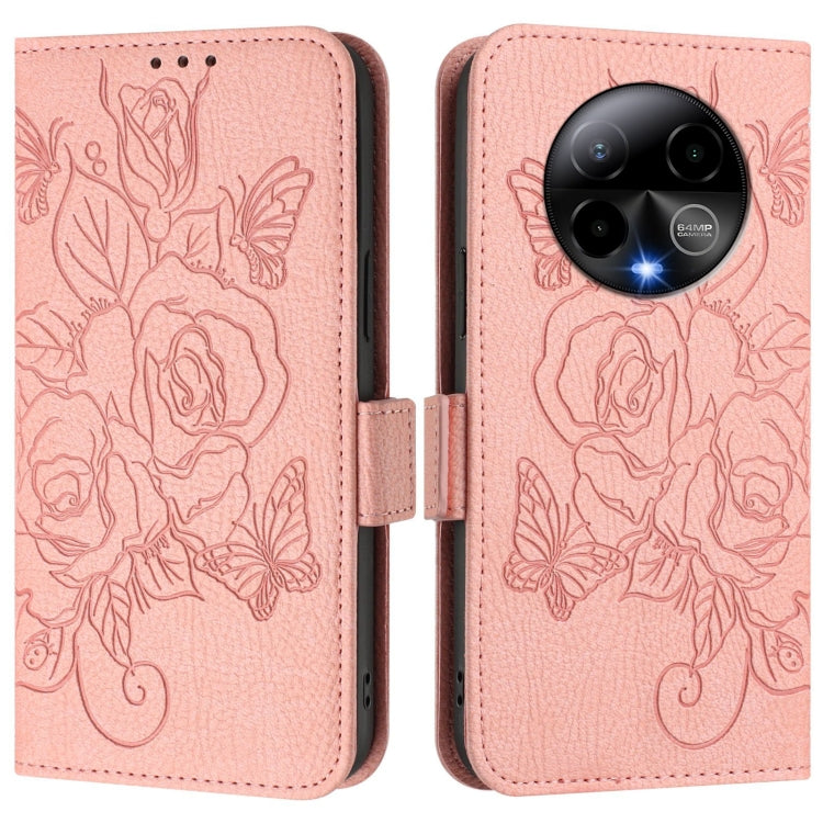 For BLU Bold K50 Embossed Rose RFID Anti-theft Leather Phone Case