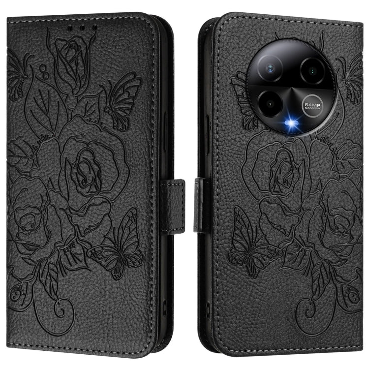 For BLU Bold K50 Embossed Rose RFID Anti-theft Leather Phone Case