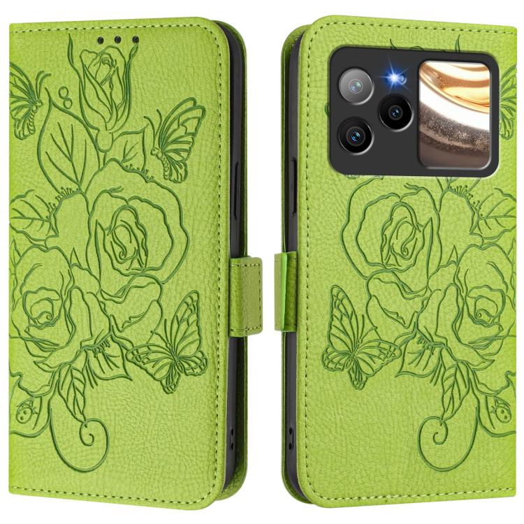 For BLU Bold N4 Embossed Rose RFID Anti-theft Leather Phone Case