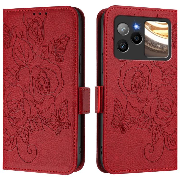 For BLU Bold N4 Embossed Rose RFID Anti-theft Leather Phone Case