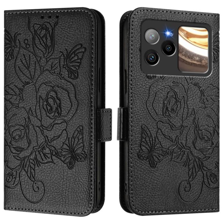 For BLU Bold N4 Embossed Rose RFID Anti-theft Leather Phone Case