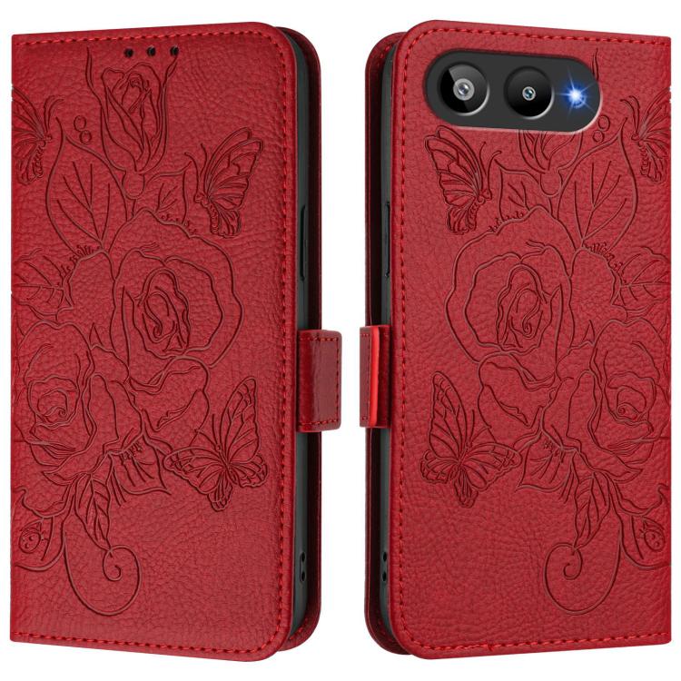 For BLU G95 Embossed Rose RFID Anti-theft Leather Phone Case