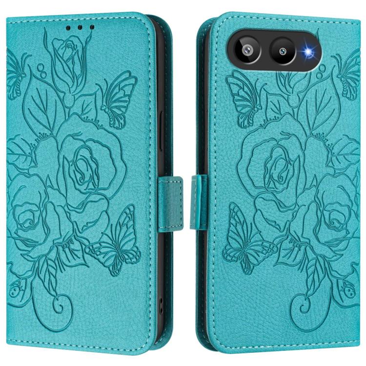 For BLU G95 Embossed Rose RFID Anti-theft Leather Phone Case