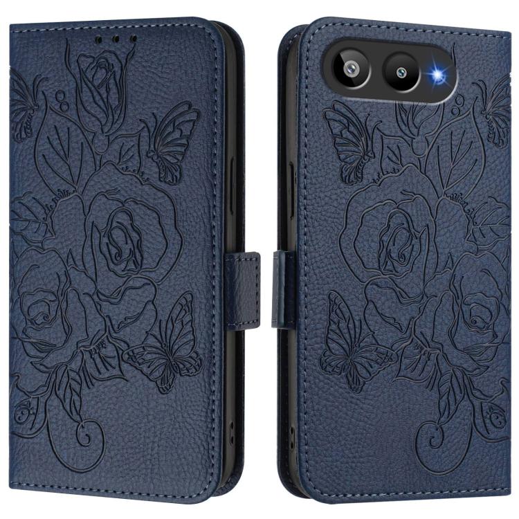 For BLU G95 Embossed Rose RFID Anti-theft Leather Phone Case