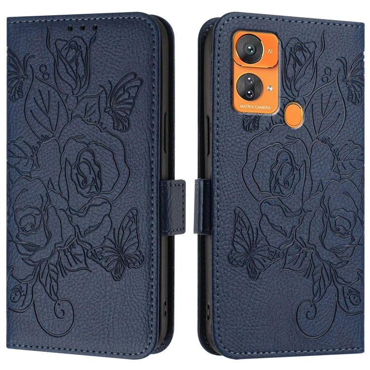 For Oukitel C33 Embossed Rose RFID Anti-theft Leather Phone Case