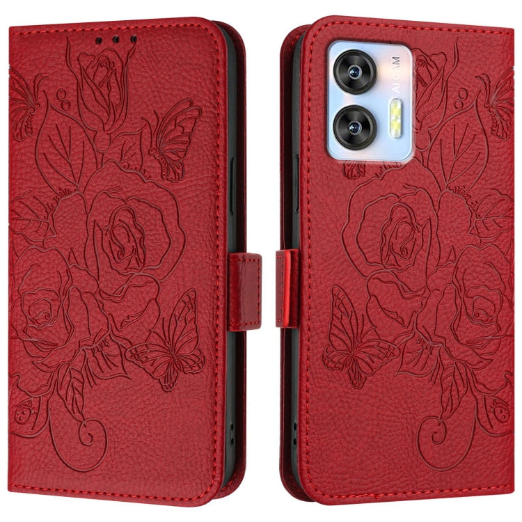 For Oukitel C35 / C36 Embossed Rose RFID Anti-theft Leather Phone Case