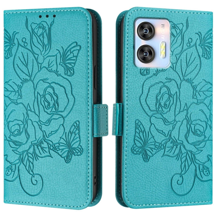 For Oukitel C35 / C36 Embossed Rose RFID Anti-theft Leather Phone Case