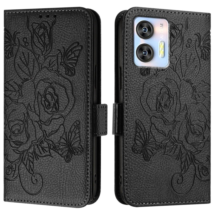 For Oukitel C35 / C36 Embossed Rose RFID Anti-theft Leather Phone Case