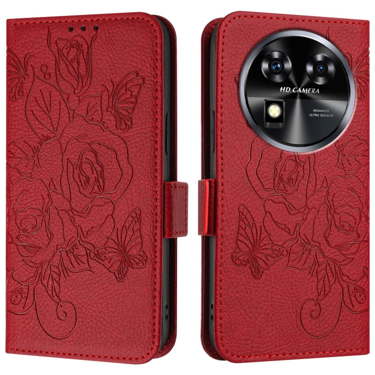 For Oukitel C37 Embossed Rose RFID Anti-theft Leather Phone Case