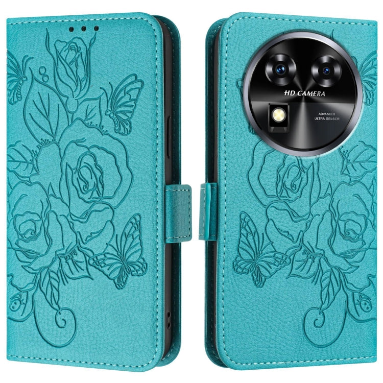 For Oukitel C37 Embossed Rose RFID Anti-theft Leather Phone Case