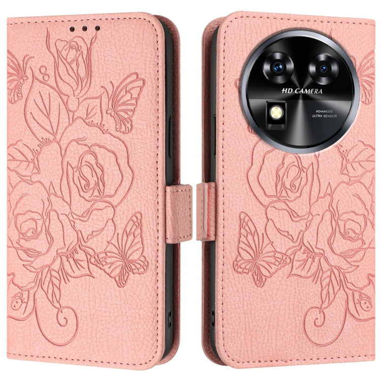 For Oukitel C37 Embossed Rose RFID Anti-theft Leather Phone Case