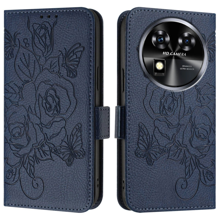 For Oukitel C37 Embossed Rose RFID Anti-theft Leather Phone Case