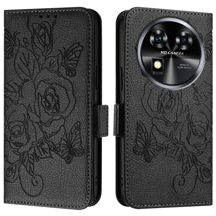 For Oukitel C37 Embossed Rose RFID Anti-theft Leather Phone Case