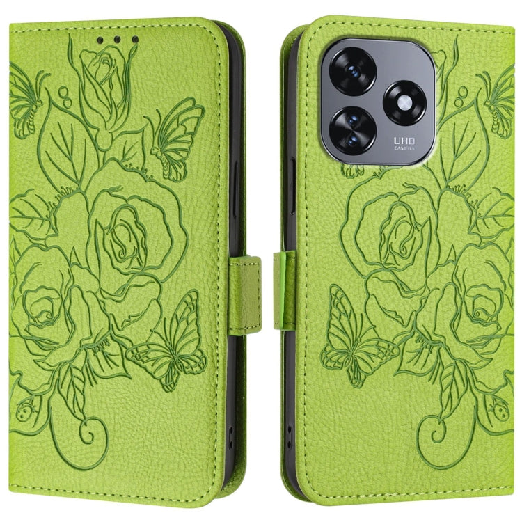 For Oukitel C51 Embossed Rose RFID Anti-theft Leather Phone Case