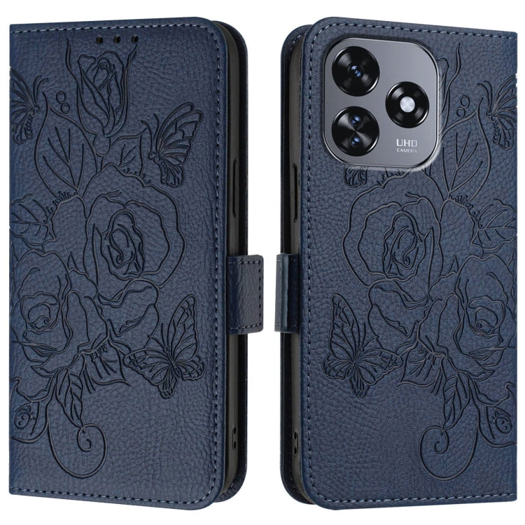 For Oukitel C51 Embossed Rose RFID Anti-theft Leather Phone Case