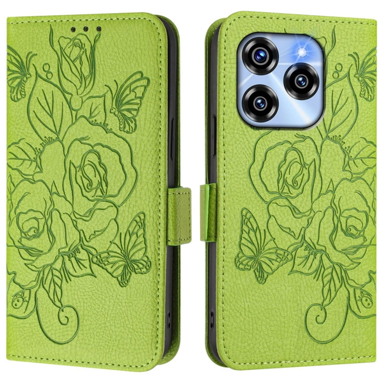 For Oukitel C50 Embossed Rose RFID Anti-theft Leather Phone Case