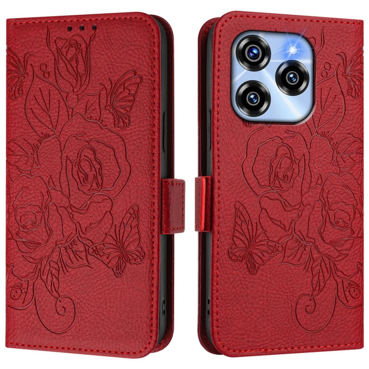 For Oukitel C50 Embossed Rose RFID Anti-theft Leather Phone Case