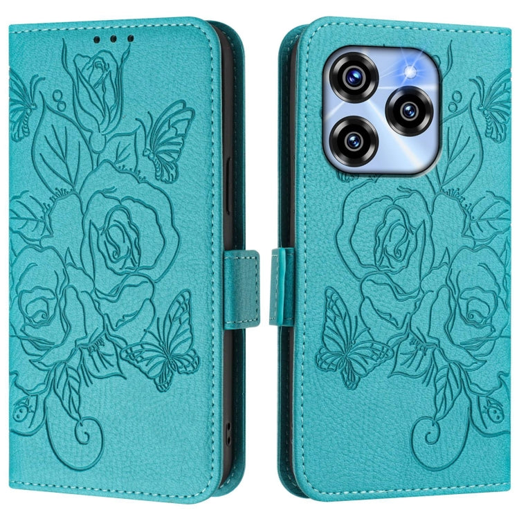 For Oukitel C50 Embossed Rose RFID Anti-theft Leather Phone Case
