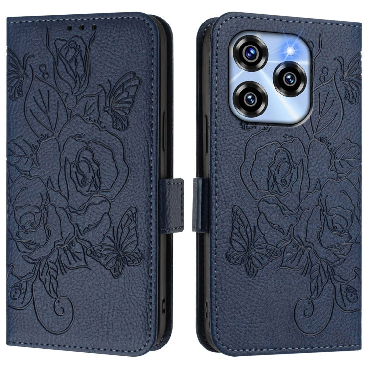 For Oukitel C50 Embossed Rose RFID Anti-theft Leather Phone Case