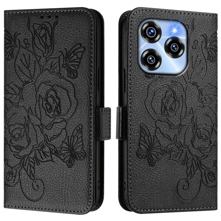 For Oukitel C50 Embossed Rose RFID Anti-theft Leather Phone Case