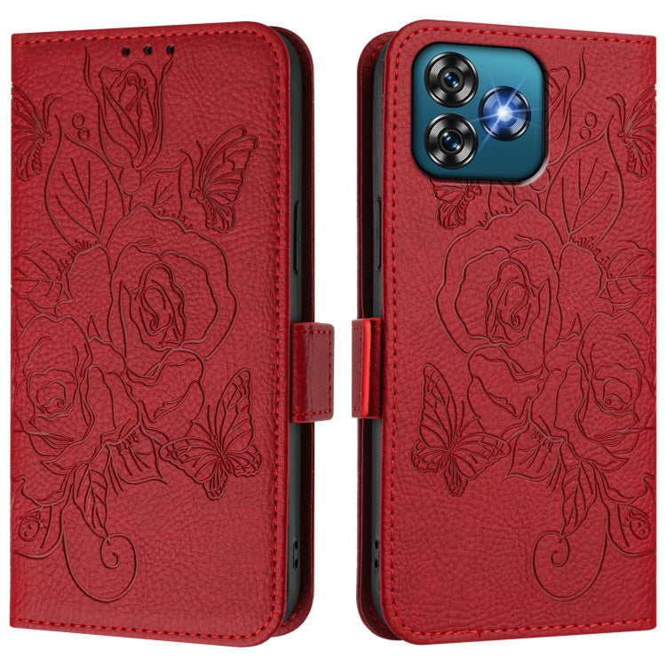 For Oukitel C53 Embossed Rose RFID Anti-theft Leather Phone Case