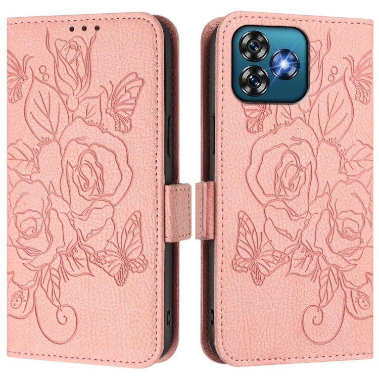 For Oukitel C53 Embossed Rose RFID Anti-theft Leather Phone Case