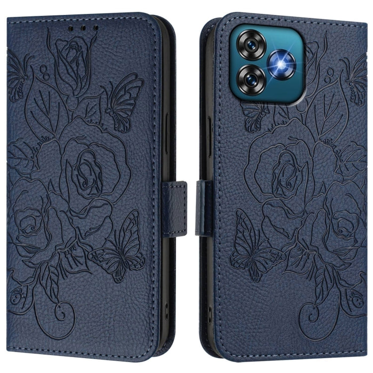 For Oukitel C53 Embossed Rose RFID Anti-theft Leather Phone Case