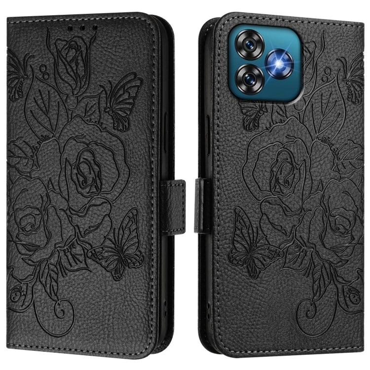 For Oukitel C53 Embossed Rose RFID Anti-theft Leather Phone Case