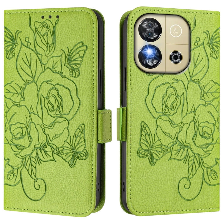 For Oukitel C57s Embossed Rose RFID Anti-theft Leather Phone Case