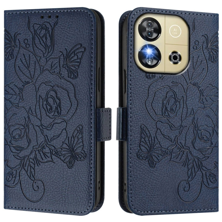 For Oukitel C57s Embossed Rose RFID Anti-theft Leather Phone Case