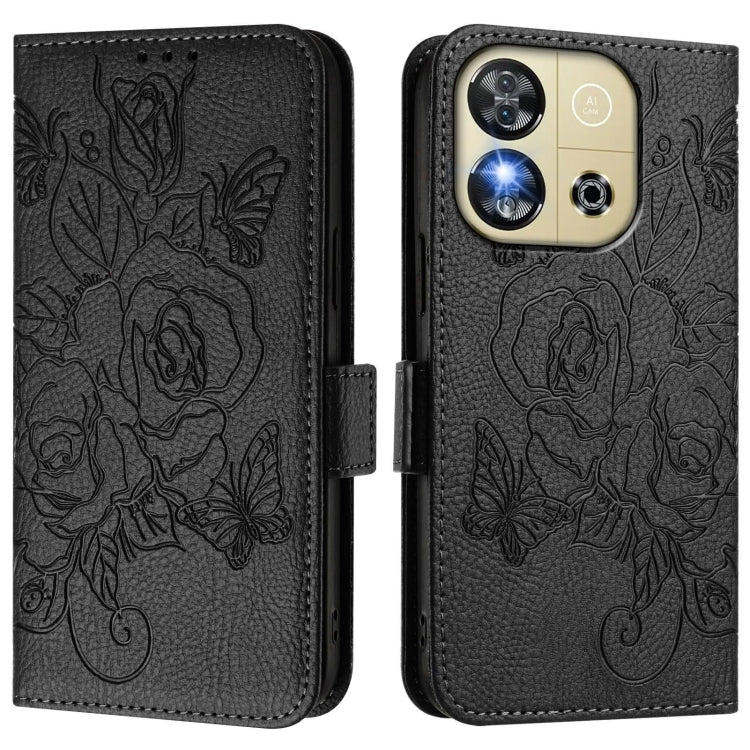For Oukitel C57s Embossed Rose RFID Anti-theft Leather Phone Case