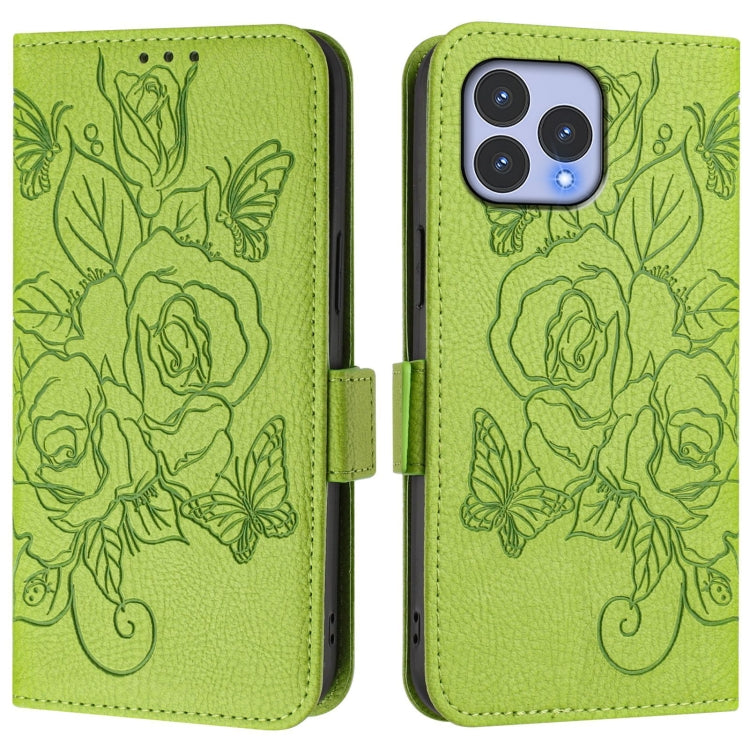 For Wiko T60 / Cubot P80 Embossed Rose RFID Anti-theft Leather Phone Case