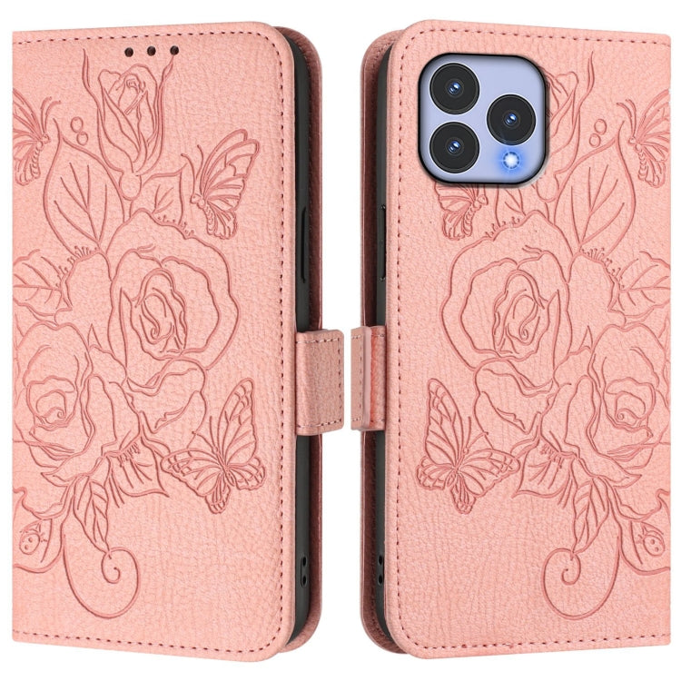 For Wiko T60 / Cubot P80 Embossed Rose RFID Anti-theft Leather Phone Case