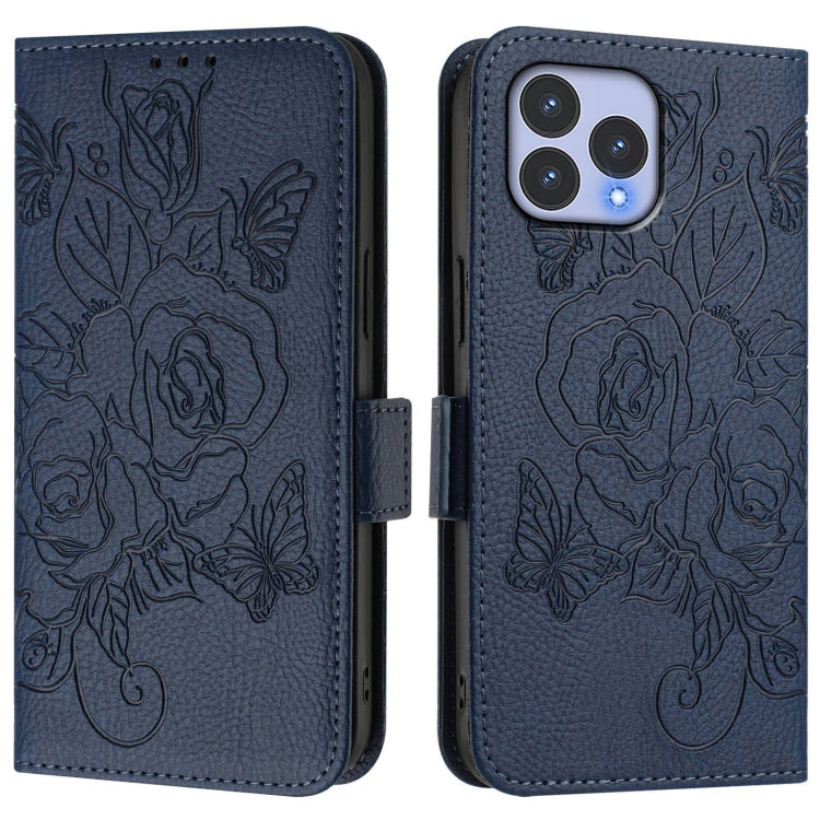 For Wiko T60 / Cubot P80 Embossed Rose RFID Anti-theft Leather Phone Case