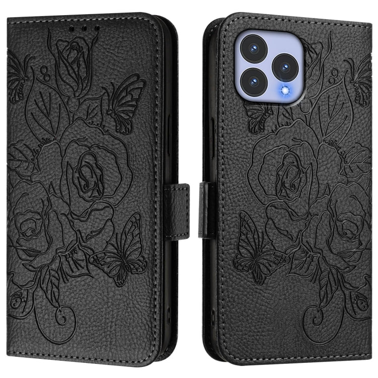 For Wiko T60 / Cubot P80 Embossed Rose RFID Anti-theft Leather Phone Case
