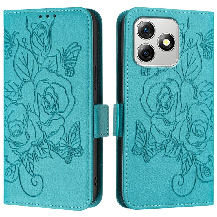 For Ulefone Note 18 Ultra Embossed Rose RFID Anti-theft Leather Phone Case