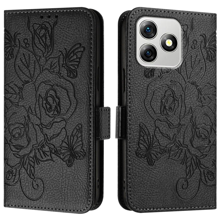 For Ulefone Note 18 Ultra Embossed Rose RFID Anti-theft Leather Phone Case