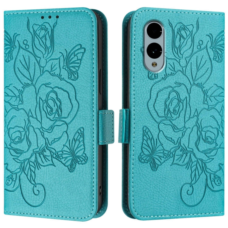 For Fujitsu Arrows We2 Embossed Rose RFID Anti-theft Leather Phone Case