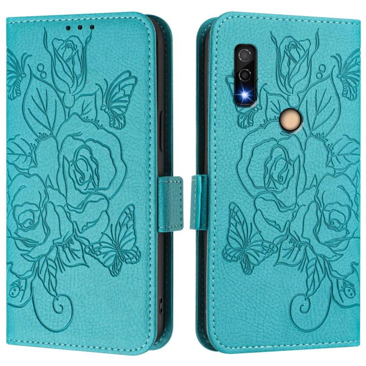 For Fujitsu Arrows We3 Embossed Rose RFID Anti-theft Leather Phone Case