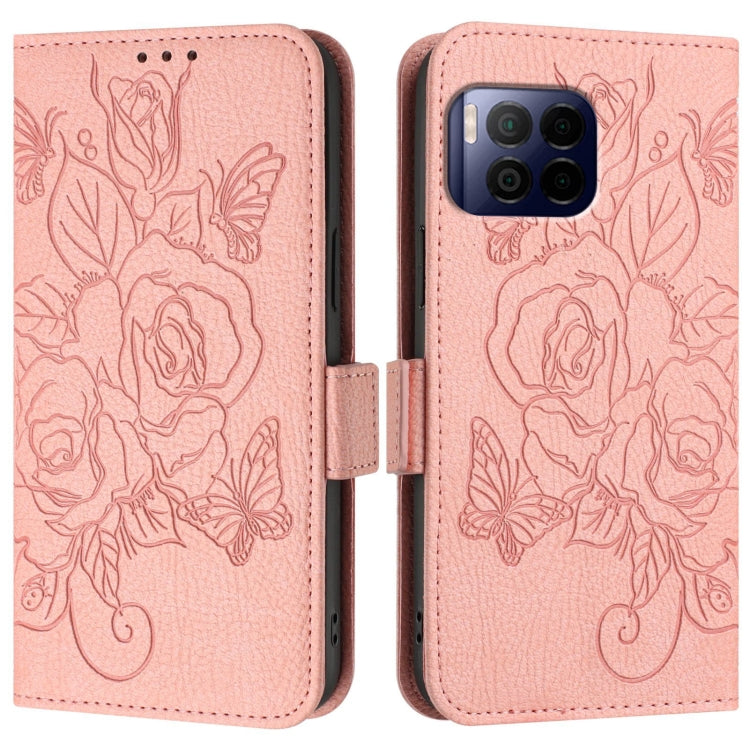 For T-Mobile Revvl 7 Pro 5G Embossed Rose RFID Anti-theft Leather Phone Case