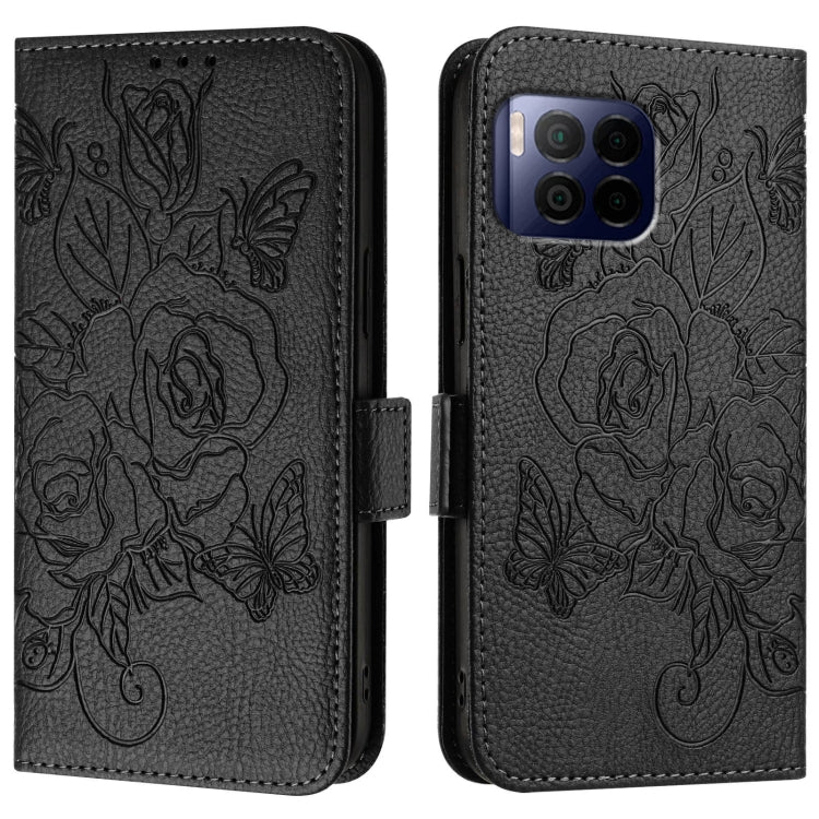 For T-Mobile Revvl 7 Pro 5G Embossed Rose RFID Anti-theft Leather Phone Case