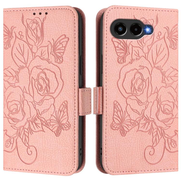 For T-Mobile Revvl 8 5G Embossed Rose RFID Anti-theft Leather Phone Case