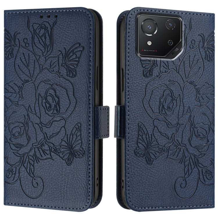 For Asus ROG Phone 8 / 8 Pro Embossed Rose RFID Anti-theft Leather Phone Case