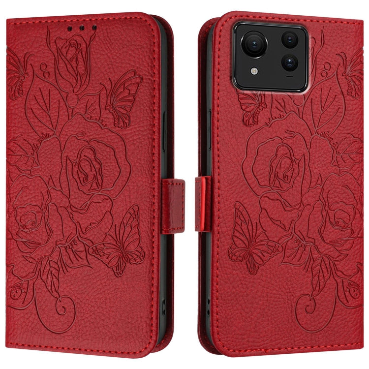 For Asus Zenfone 11 Ultra Embossed Rose RFID Anti-theft Leather Phone Case