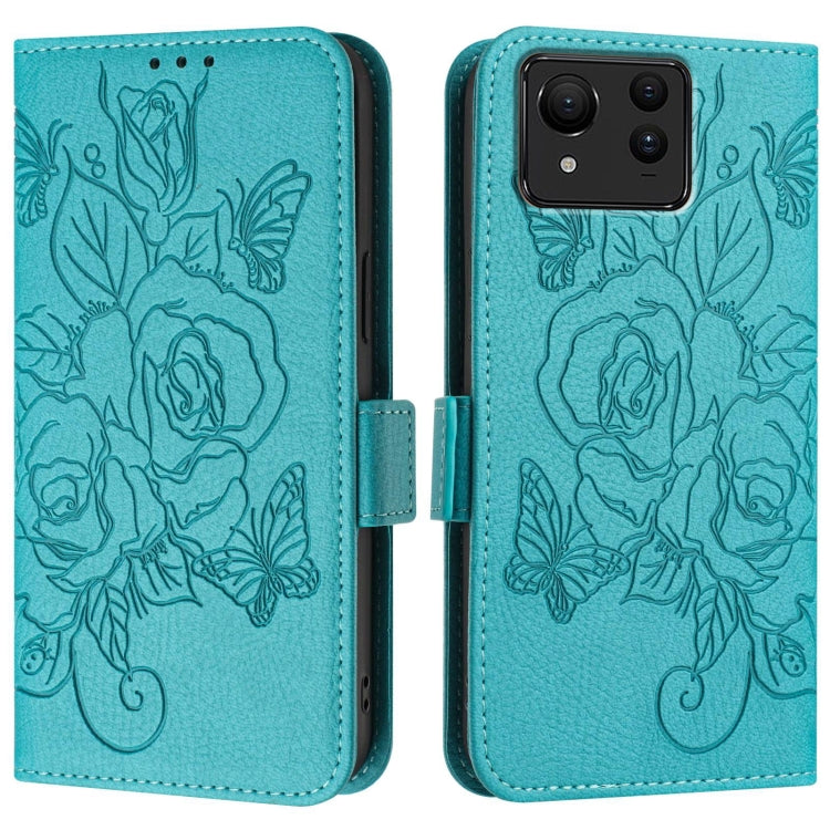 For Asus Zenfone 11 Ultra Embossed Rose RFID Anti-theft Leather Phone Case